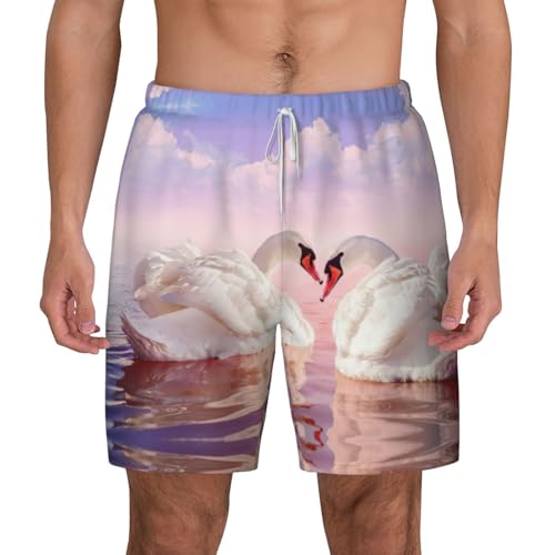 Short de bain respirant homme cygne imprimé pour le surf d'été