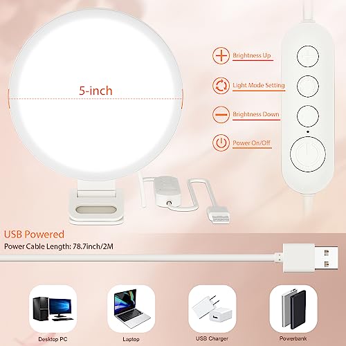 Image of ACMEZING Clip-On Ring Light for Laptop & Phone, Upgraded 60-LED Full-Screen Anti-Glare Light with 3 Color Modes & Dimmable Brightness, Perfect for Zoom, TikTok, Selfies, Video Calls