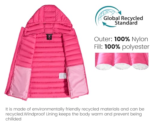 Little Donkey Andy Girls Winter Puffer Vest Packable Lightweight Faux-Down Hooded Sleeveless Jacket 6-14 Years3