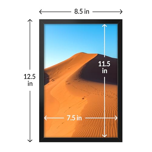 LaVie Home 8x12 Picture Frame for Wall Display, 8x12 Black Picture Frame with HD Plexiglas, 8 x 12 Frame 1 Pack, Display Frame for Vertical or Horizontal, Classic Collection