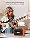 LEKATO Mini Guitar Amplifier AG-04, Dual Speakers 5W, Rechargeable Electric Guitar Amp Bluetooth with Clean Overdrive, 6H Working, Headphone Jack, Wireless Portable Amp for Practice Traveling（Orange）