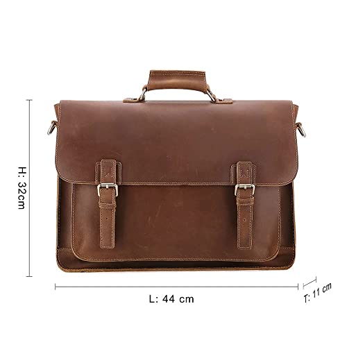 Crazy Horse Leather Large Tote Bag Men's Messenger Laptop Bag Men's Business Bag Travel Bag2