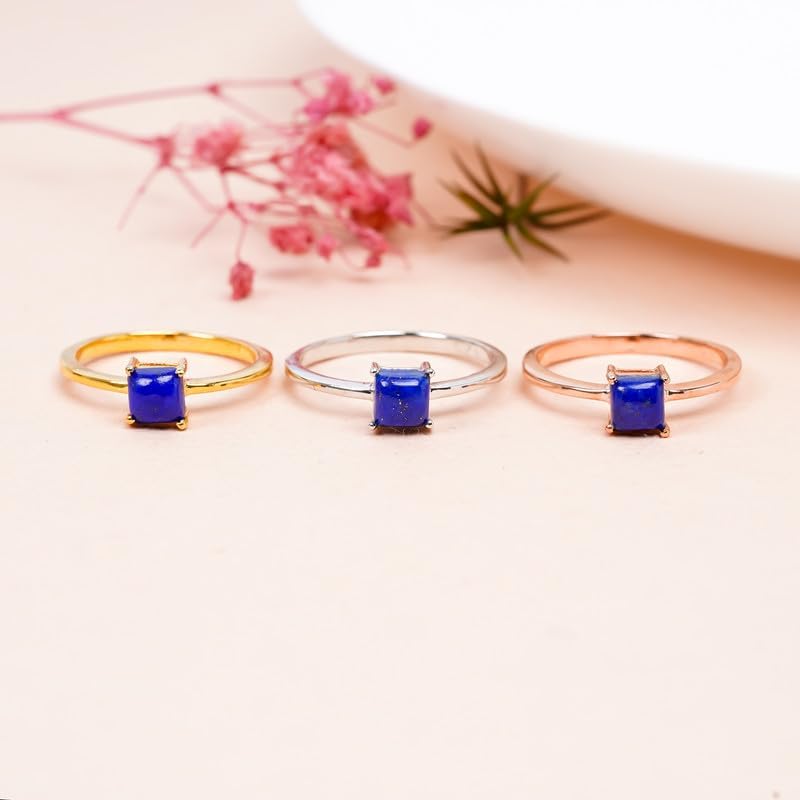Bague d'anniversaire de mariage en argent et lapis-lazuli pour homme et femme - 3