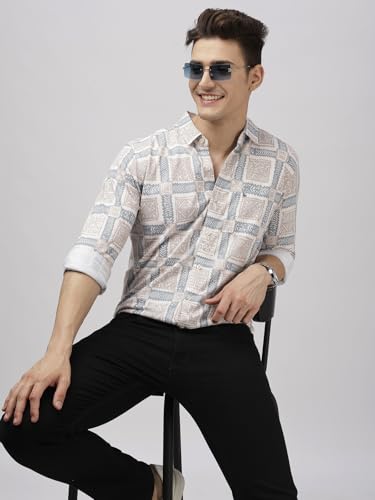 Image of BULLMER Trendy Regular Fit Striped Causal Full Sleeve Shirt for Men.