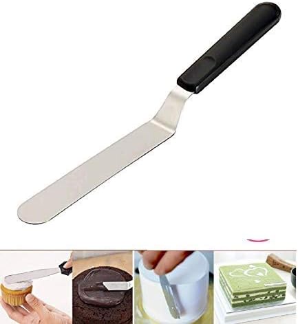 10” Angular Cake Palette Knife | Steel Icing Spatula | Cake Knife | Cream Icing Frosting Spatula | Baking Kitchen Pastry Cake Decoration Tool (1 PC , Stainless Steel)