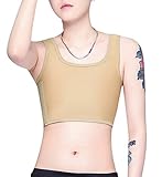 Happy Cherry Brust Korsetts Binderbrust Lesbian Tomboy Cosplay Body Shaper Buckle Weste Tank Top-Hautfarbe-M
