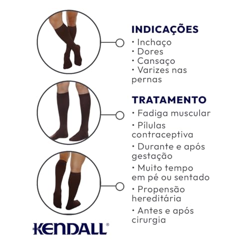 Meia Kendall 3/4 Alta Compressão 1532 Tamanho:G;Cor:Marrom