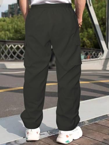Image of GRECIILOOKS Men's Regular Fit Low Rise Polycotton Cargos | Cargo Track Pant | Loose Fit | Regular Trouser (Available in Plus Size)