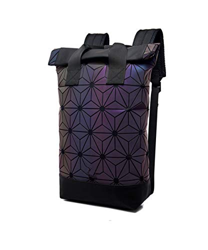 Sac à dos laser lumineux 3D géométrique de grande capacité pour voyage et loisirs