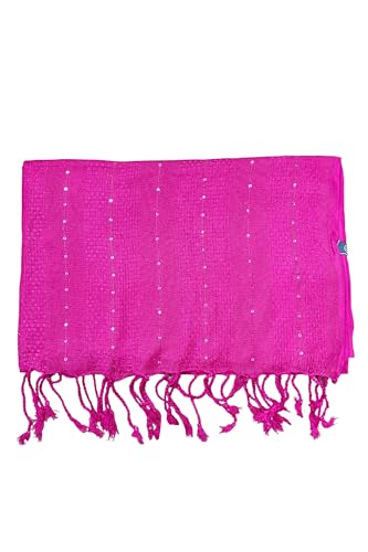 Image of Solid Sequin Stole with Tassels for Women & Men - Soft Lightweight Rayon Fabric | Available in 10+ Colours | 70 x 180 cm