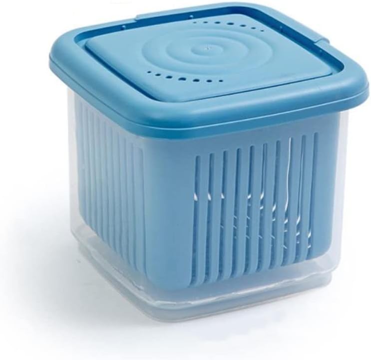 Portable Square Freshness Preservation Drain Seal Box Onion Crisper Ginger Garlic Storage Refrigerator Fruit Kitchen(Black) image 3
