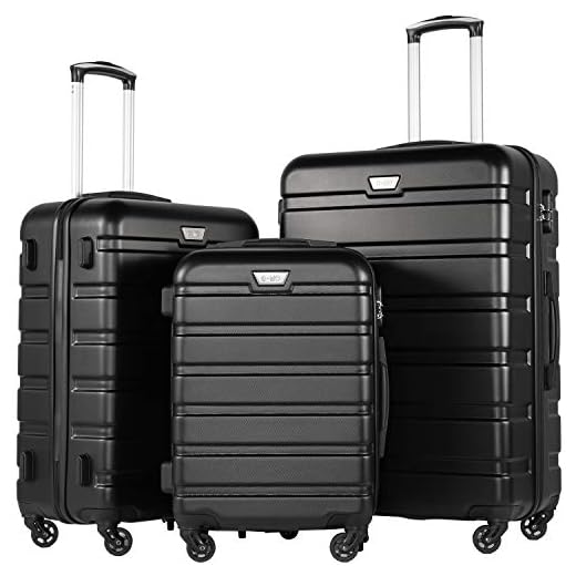 Coolife 3 Piece Luggage Set with TSA Lock