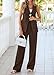 KIRUNDO Pant Suits for Women Dressy 2 Piece Sets Sleeveless Blazer Vest Wide Leg Matching Pantsuit Business Casual Outfits(Brown, Medium)