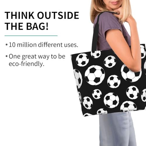 Sport Soccer Large Tote Bag Simple Casual Portable Shoulder Bags Reusable Grocery Handbag For Women Gym Travel3