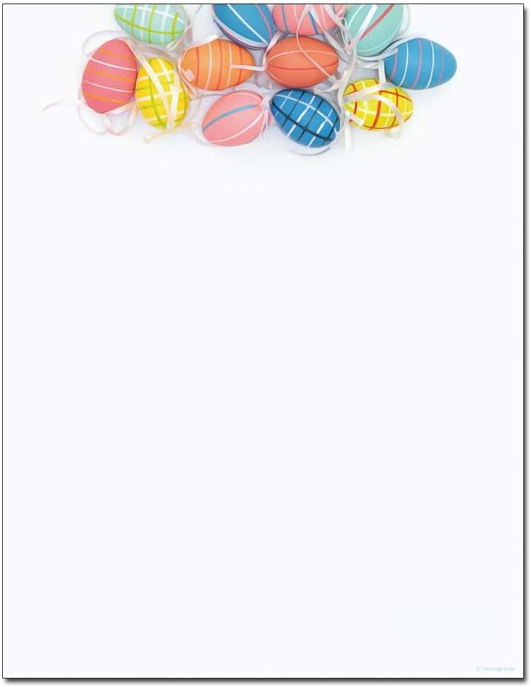 Painted Easter Eggs Letterhead Laser & Inkjet Printer Paper, 100 pack