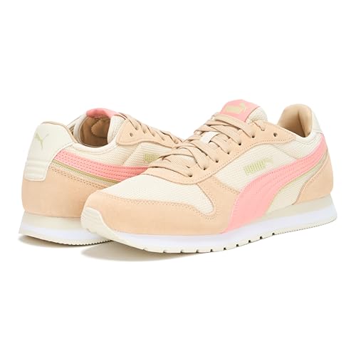 PUMA Women's ST Miler Shoes, Alpine Snow-Pink Fruit-Almond-Pistachio Green, 7.5