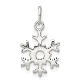 Collar con colgante de copo de nieve pulido de plata de ley 925, regalo de joyería para mujer, Metal