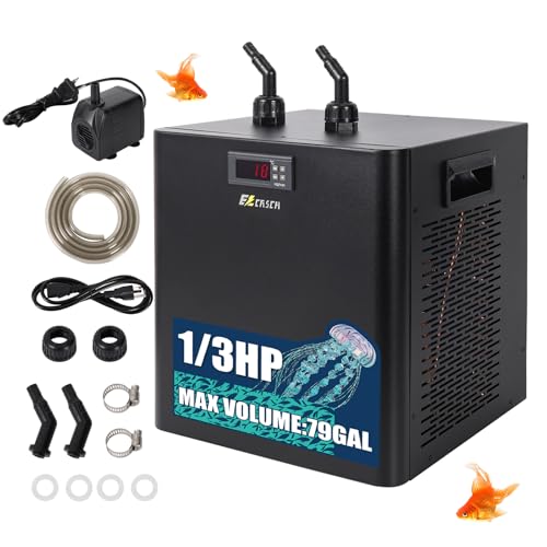 Ezcasch 300L Refroidisseur d'eau pour Aquarium 245W, système de Refroidissement pour Aquarium de Poissons, système de Refroidissement pour crevettes...