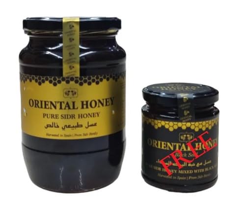 100% Organic Pure Sidr Honey 1kg with FREE Black Seed 250g Royal Raw