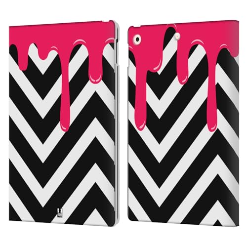 Étui portefeuille iPad 10.2 Head Case Designs avec motif zigzag en cuir