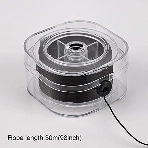 Aiex 0.8Mm Elastic String Stretchy Beaded Bracelet Thread With Bead Cord Box For Jewelry Bracelet Necklace Making (Black, 30M/Roll） #TOP1
