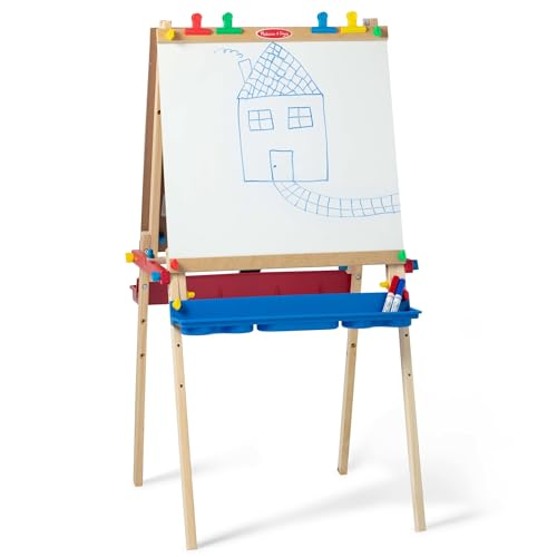 Melissa & Doug Luksusowa stojąca sztaluga, sztuka i rzemiosło - akcesoria artystyczne 3+, prezent dla chłopca lub dziewczynki