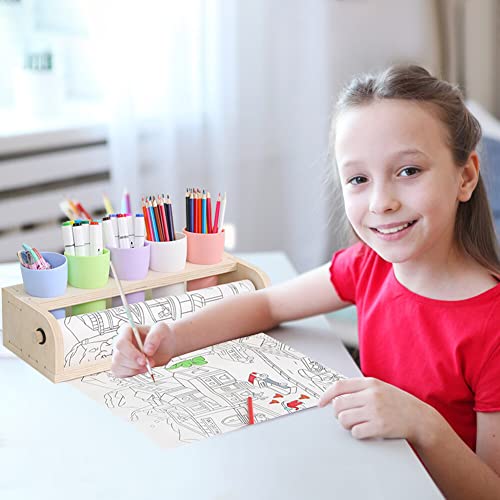 Distributeur rouleau papier bois enfants stable de table design - 2