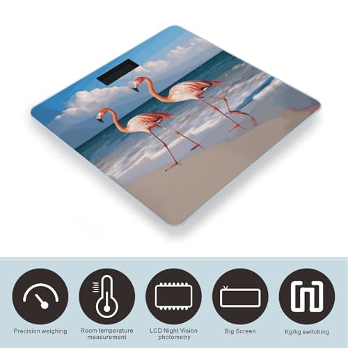 Báscula Digital de Baño Pink Flamingo con Plataforma Ancha miniatura 3