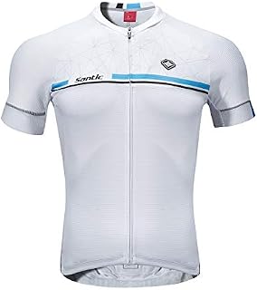 Santic Cycling Jersey Men's Short Sleeve Bike Shirts Full Zip Bicycle Jacket