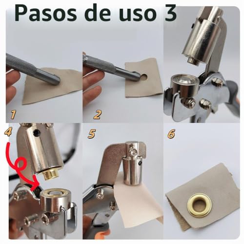 Juego de alicates para ojales de 10 mm kit de herramientas con 500 celdas de canal 3