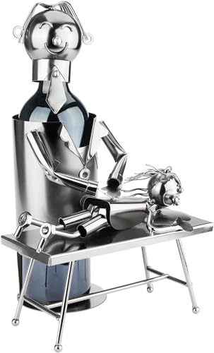 BRUBAKER Porte-Bouteille de Vin Physiothérapeute - Sculpture en Métal pour Physiothérapie - Cadeau pour Masseurs et Kinésithérapeutes - Avec Carte Cadeau – vue 2