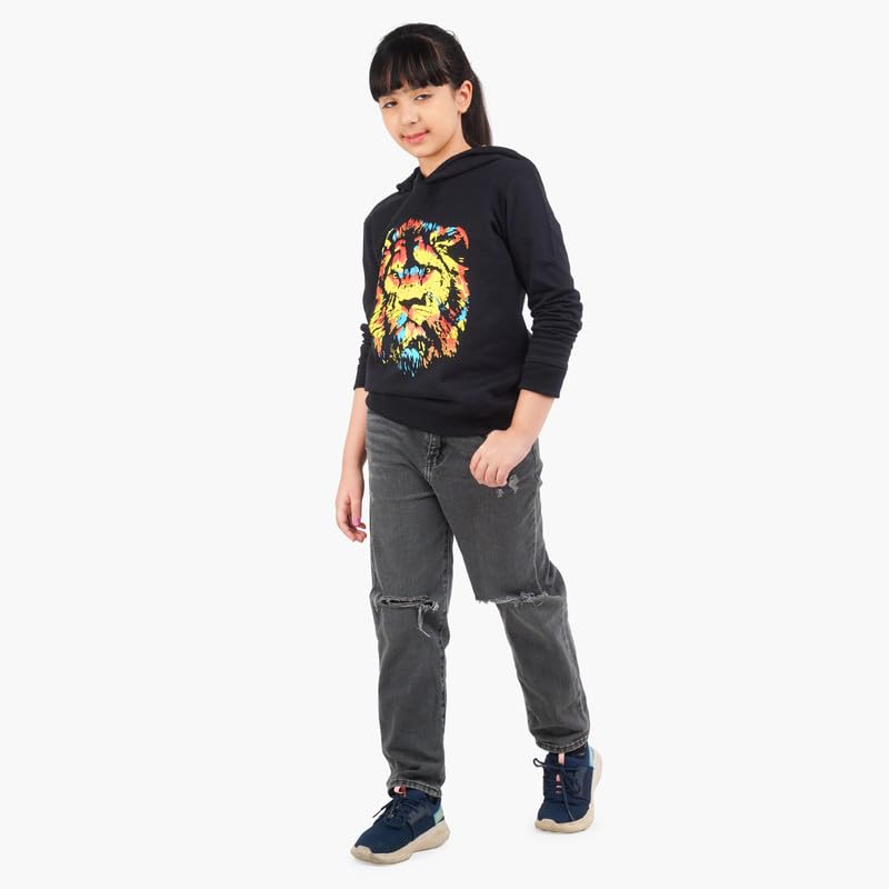 Image of Real Basics Girls Cotton Hooded Sweatshirt (Pack of 1)