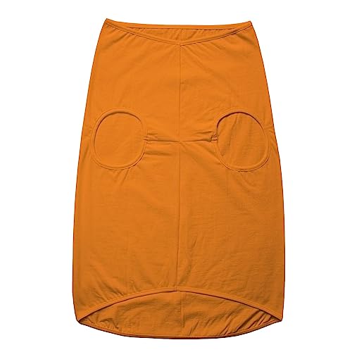 Image of Dog T-Shirt Dark Round Neck Sleeveless Tank /Tee Comfort, Breathable, Lightweight Dog Clothes /Apparel for Small /Medium and Big Dogs Breeds.(Orange /L)