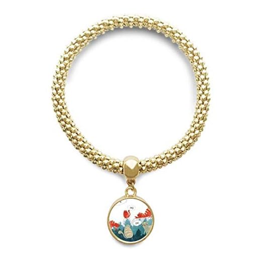 DIYthinker dam katt pratande uggla skydda djur husdjursälskare gyllene armband runt hänge smycken kedja