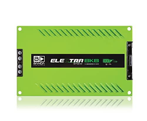 Electra 1-Ch. Vehicle Audio Bass Amp - 8800Wrms D Class High-Powered Mono Bass Amp W/Subsonic Filter & Low Pass Filter Stable @ 1Ohm, Led Indicators, Sound Specialization, Green - Banda 8K81Ohmgreen #TOP4