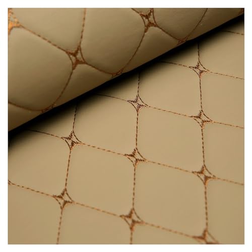 Vinyle tissu faux cuir au mètre matelassé beige 1.4X10m couture