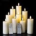 Eywamage Tall Flameless Pillar Candles Flickering Real Wax LED Candles with Remote Timer 9 Pack Ivory 2 Inch Diameter