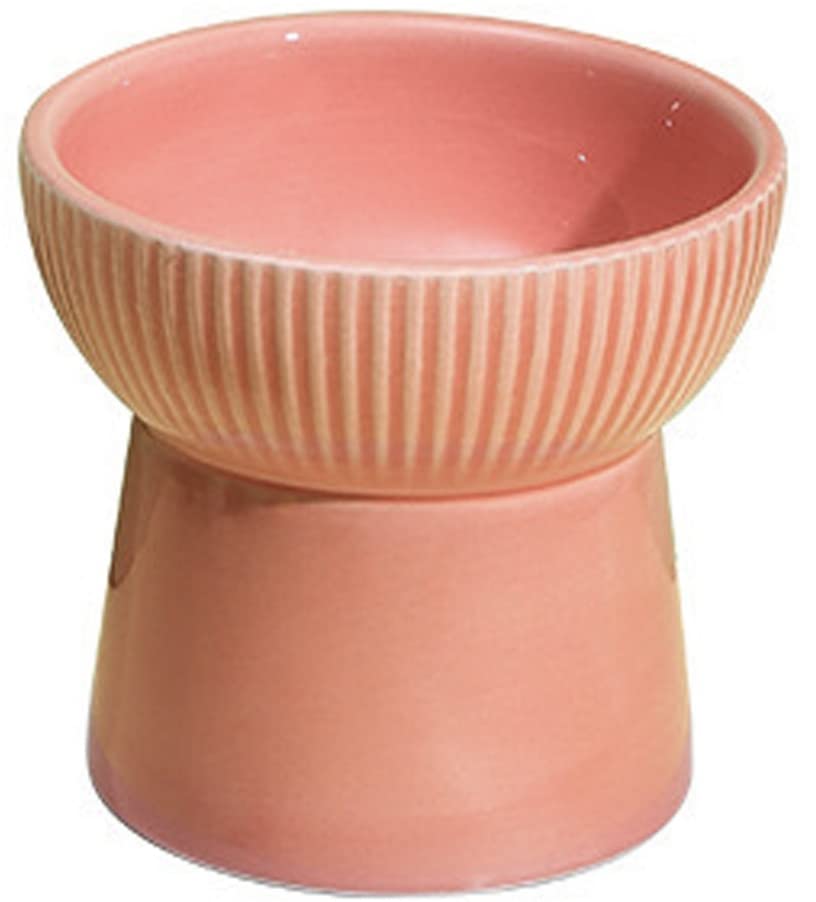 KUTKUT Ceramic Cat Food Or Water Bowl, Raised Cat Feeder Dishes with Stand, Elevated Pet Food Bowl for Cats and Small Dogs, Stress Free Backflow Prevention, Anti Vomiting & Reduce Neck Burden (Pink) (B0C5XXLN4B) Amazon Price History, Amazon Price Tracker