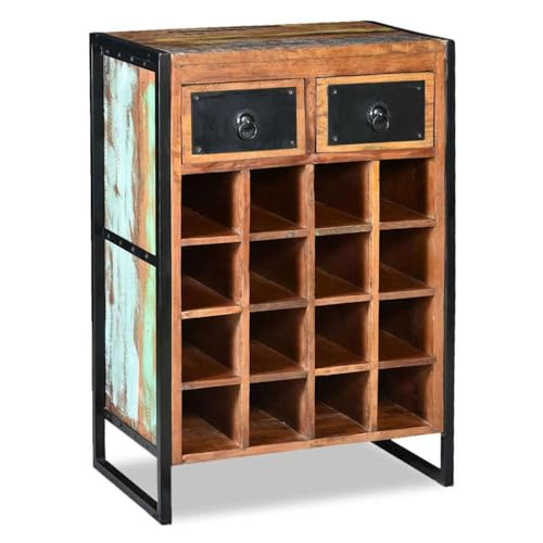 Étagère à bouteilles en bois et métal avec tiroirs pour sublimer votre salle à manger - 8