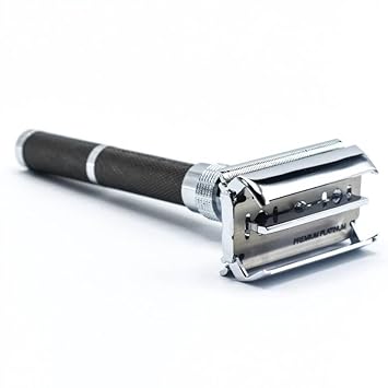Men Premium Safety Razor Long Handle Butterfly Open Double Edge Razor