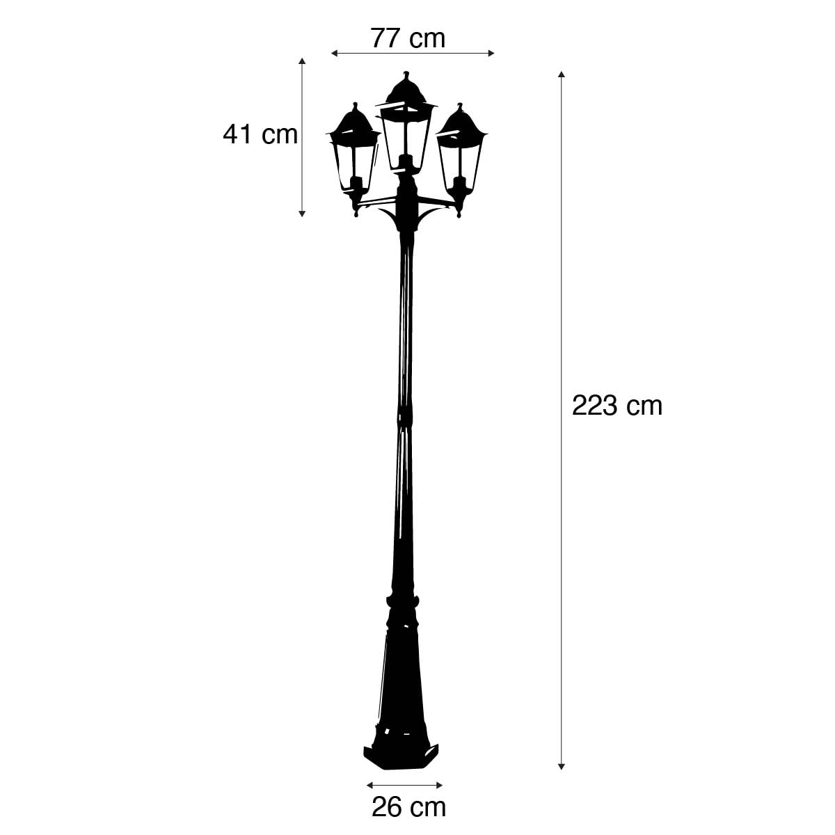 Qazqa Clásico/Antiguo Farol rústico para exterior verde oscuro 3 luces IP44 - New Orleans Aluminio/Vidrio Alargada Adecuado para LED Max. 3 x 60 Watt