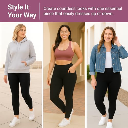 Image of SATINA High Waisted Leggings for Women - Comfortable and Stretchy in Versatile Sizes and Colors