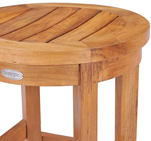 Teak Wood Santiago Outdoor Patio Round Bar Stool, 30 Inch, Made From Solid A-Grade Teak Wood #TOP5