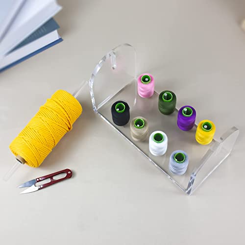 KVMORZE Acrylic Spools Holder, Yarn Ball Holder, Embroidery Thread Spool Holder Suitable for Beginners, Adults, Thread Rack Organizer for Weaving Cord and Sewing Threads, 10.3x4.7x6.3in (Clean)