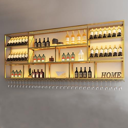 Soporte para botellas de vino metal dorado de pared miniatura 5