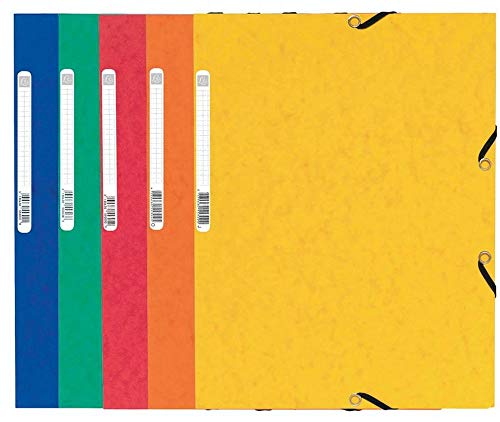 Chemises à élastiques A4 Exacompta 55025E | 25 pochettes 3 rabats carte lustrée