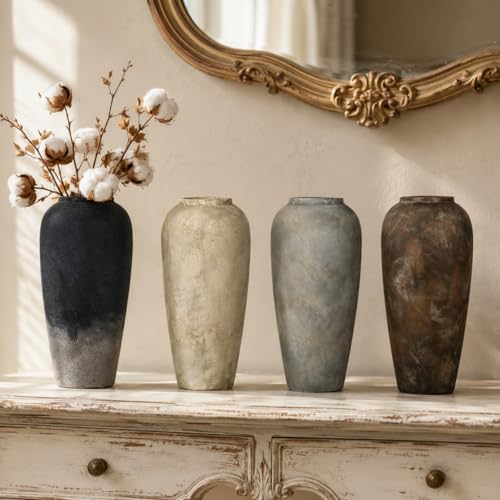 GDSZJLJ Rustic Farmhouse Ceramic Vase, 15.1 Inch, Brown by GDSZJLJ - Used condition - Image 8