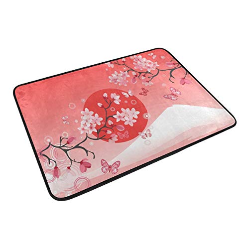 玄関マット 屋外 おしゃれ 桜 花 和柄 和風 室内 バスマット 滑り止め 足ふきマット ドアマット 吸水 キッチンマット 洗える 40×60