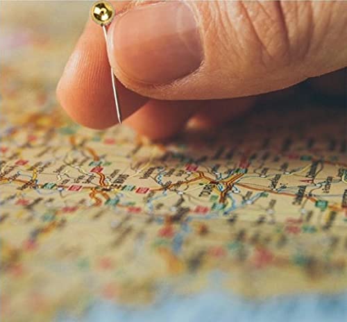 PINEPAN Map Pins Goldkopf Anstecknadeln Pinnwand Pins für Pinnwand Kunststoffkopf Stecknadeln mit Stahlspitze für Map Pin-Nadeln Gold 200 Stück