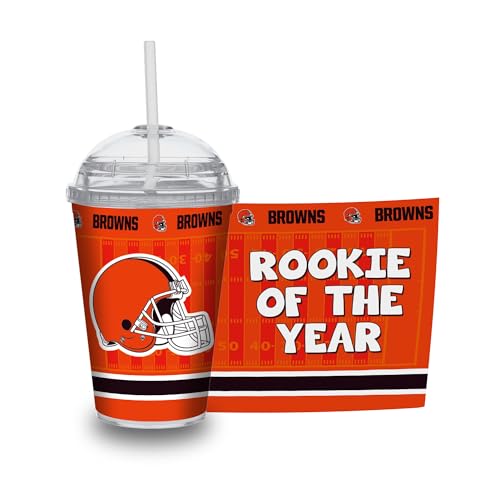 Image of Rico Industries NFL Football Rookie of The Year 12oz Acrylic Tumbler, Youth Tumbler with Swirly Straw